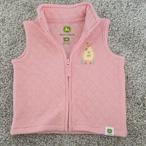 John Deere Pink Kids Quilted Vest